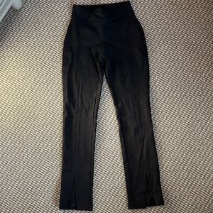 Express Black Straight Leg Pants with Split hem ankle